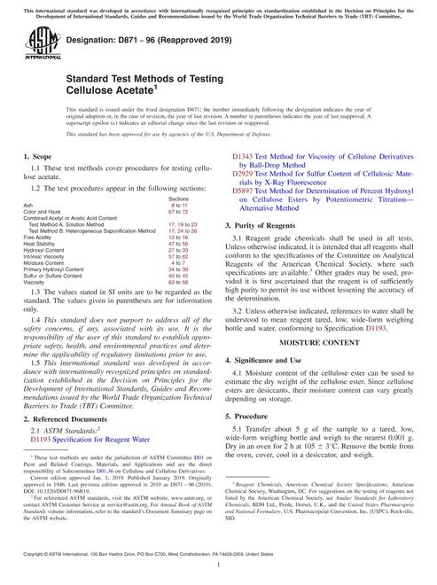 ASTM D871-96(2019)
