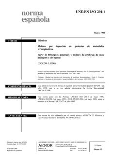 AENOR UNE-EN ISO 294-1