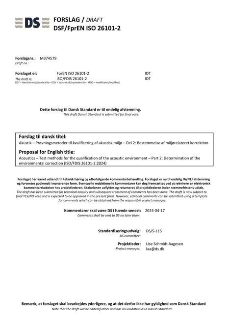 DANSK DSF/FPREN ISO 26101-2