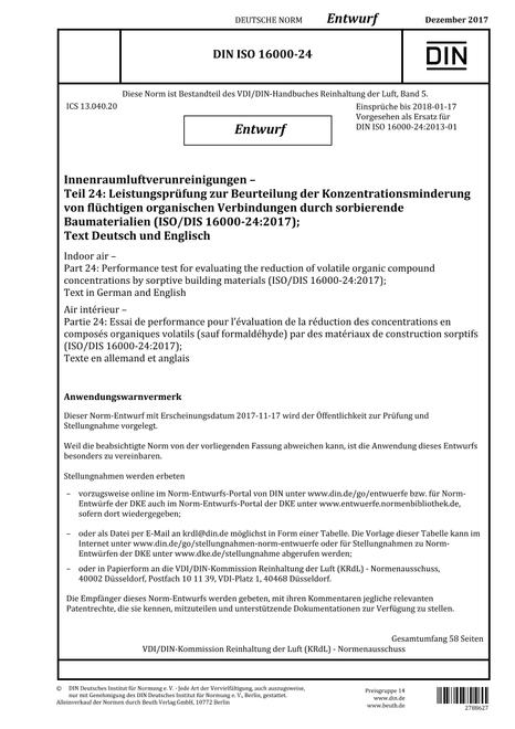 DIN ISO 16000-24 - DRAFT