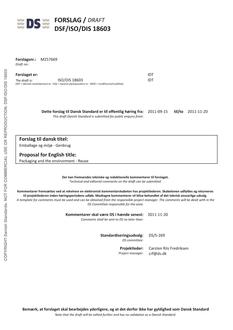 DANSK DSF/ISO/DIS 18603
