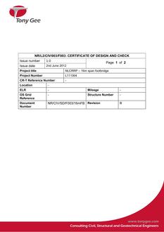 NR NR/CIV/SD/F003/16MFB ISSUE B