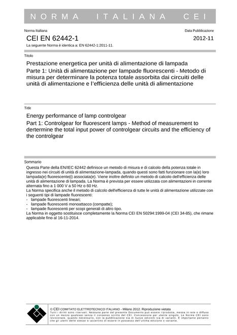 CEI EN 62442-1