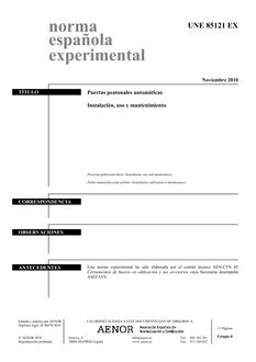 AENOR UNE 85121 EX