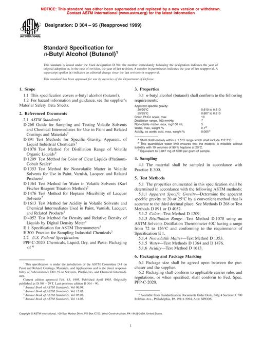 ASTM D304-95(1999)