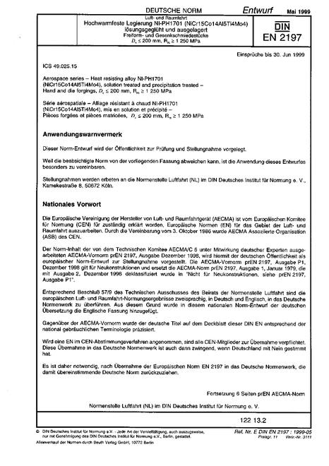 DIN EN 2197 - DRAFT