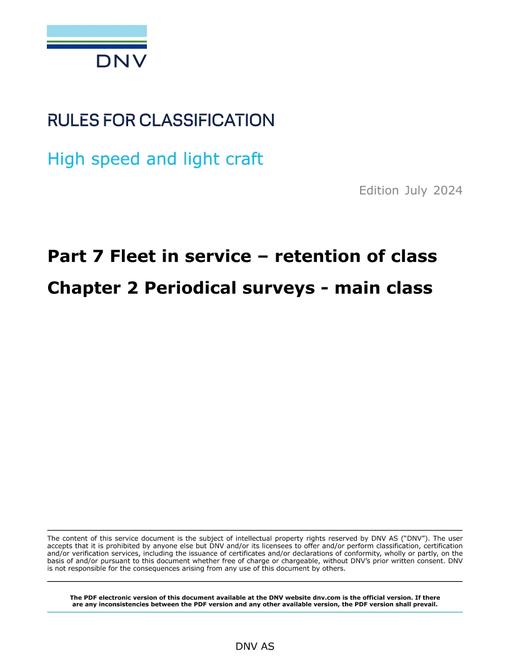 DNV DNV-RU-HSLC PART 7 CHAPTER 2