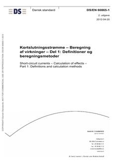 DANSK DS/EN 60865-1