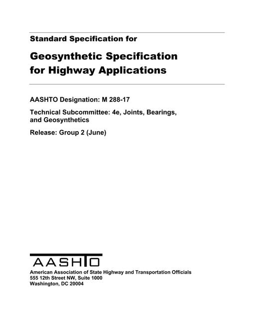 AASHTO M 288-17
