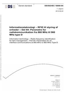 DANSK DS/ISO/IEC 18000-64