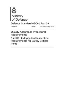 MODUK DEF STAN 05-061: PART 09