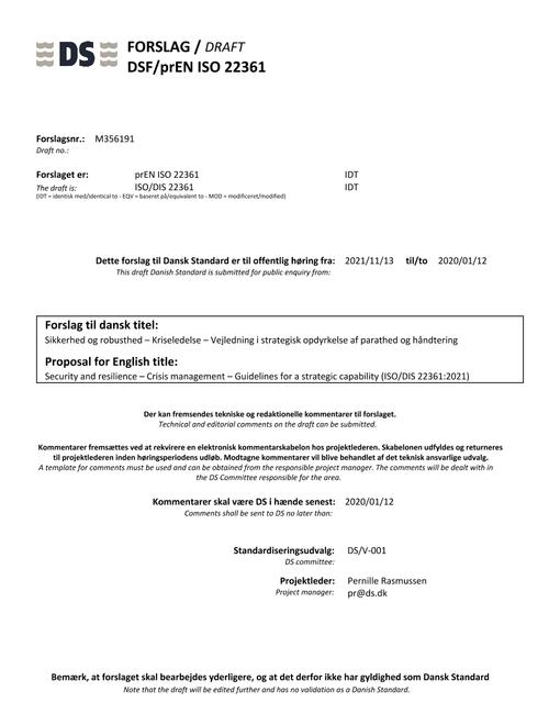 DANSK DSF/PREN ISO 22361