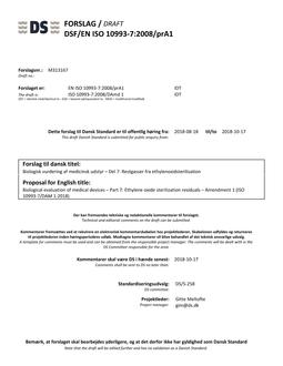 DANSK DSF/EN ISO 10993-7/PRA1