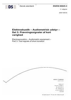 DANSK DS/EN 60645-3