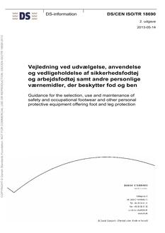 DANSK DS/CEN ISO/TR 18690