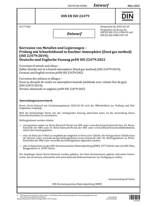DIN EN ISO 22479 - DRAFT