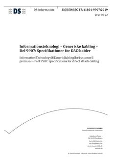 DANSK DS/ISO/IEC TR 11801-9907