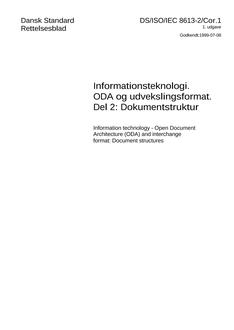 DANSK DS/ISO/IEC 8613-2/COR.1