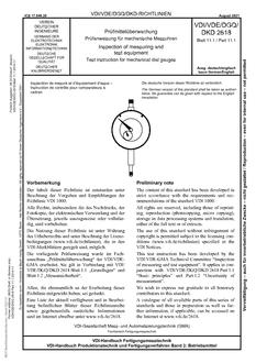 VDI VDI/VDE/DGQ/DKD 2618 BLATT 11.1