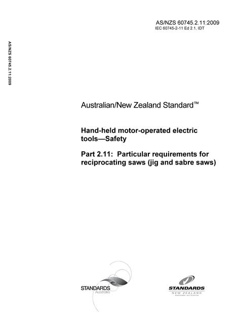AS/NZS 60745.2.11:2009