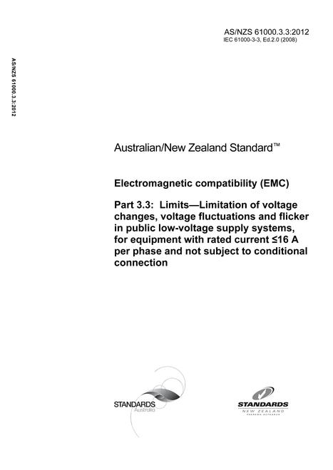 AS/NZS 61000.3.3:2012