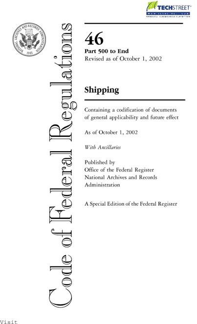 CFR 46CFR 500-END