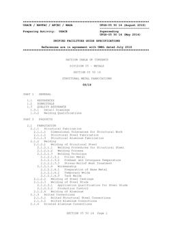 ARMY UFGS-05 50 14