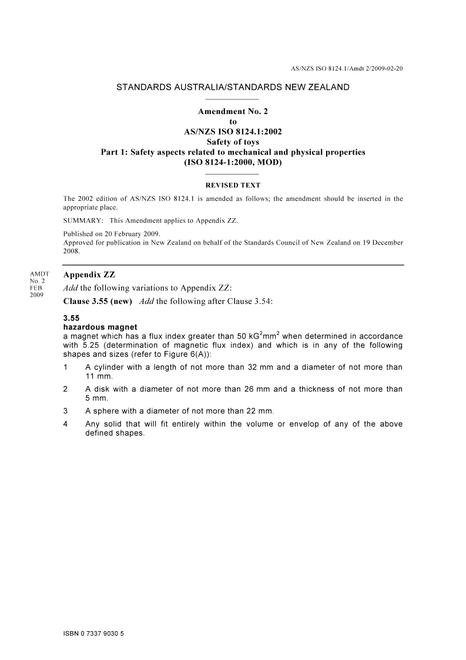 AS/NZS ISO 8124.1:2002 AMDT 2