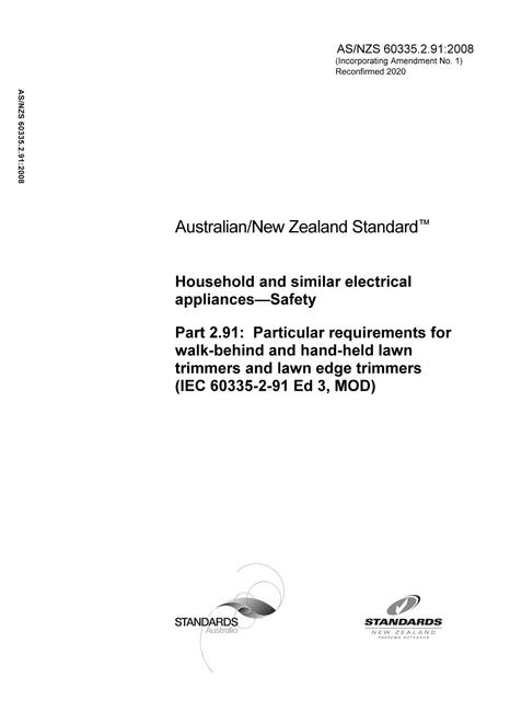 AS/NZS 60335.2.91:2008