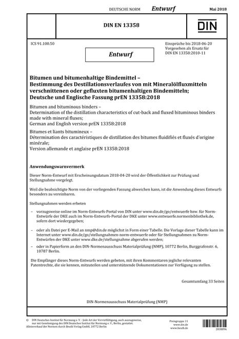 DIN EN 13358 - DRAFT
