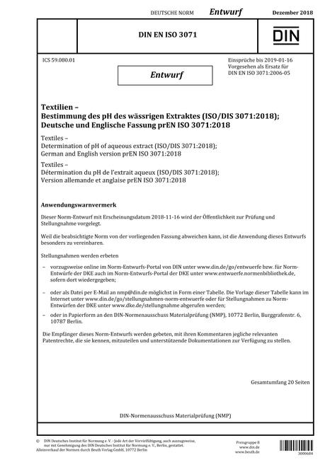 DIN EN ISO 3071 - DRAFT