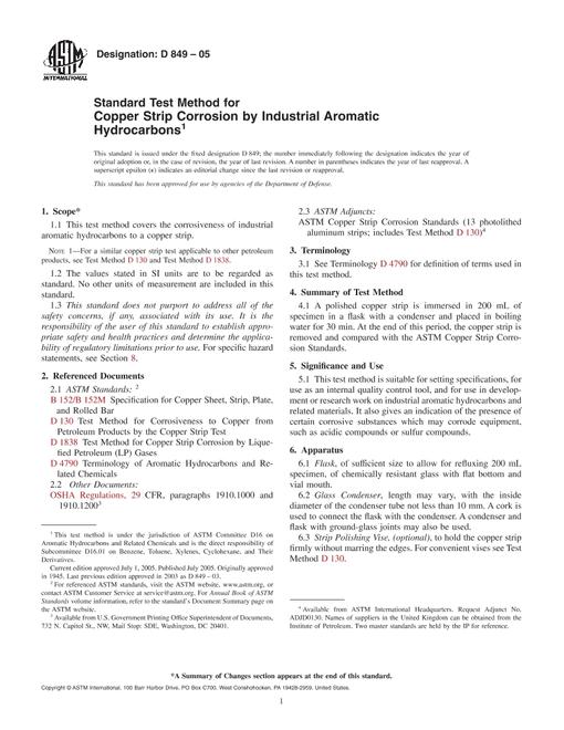 ASTM D849-05
