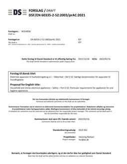 DANSK DSF/EN 60335-2-52/PRAC
