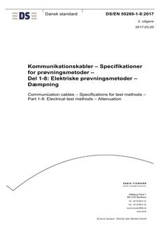 DANSK DS/EN 50289-1-8
