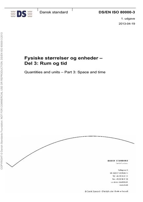 DANSK DS/EN ISO 80000-3
