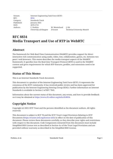 IETF RFC 8834