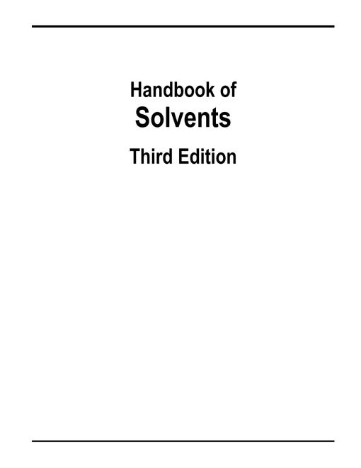 Handbook of Solvents