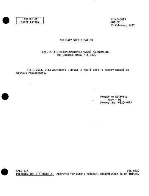 MIL MIL-D-3613 Notice 1 - Cancellation