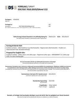 DANSK DSF/ISO 7010/DAMD 112