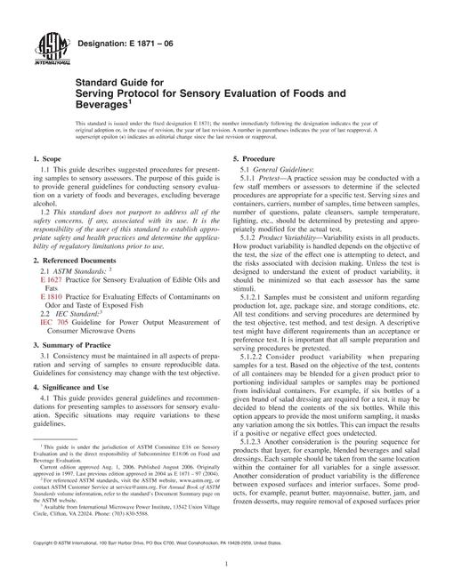 ASTM E1871-06
