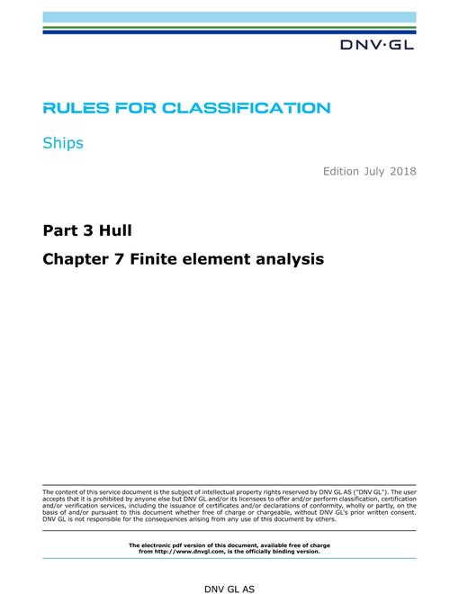 DNV DNVGL-RU-SHIPS PART 3 CHAPTER 7