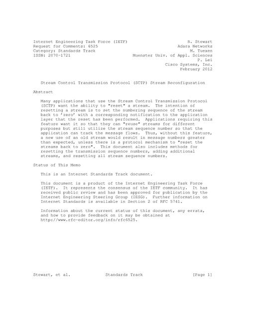 IETF RFC 6525