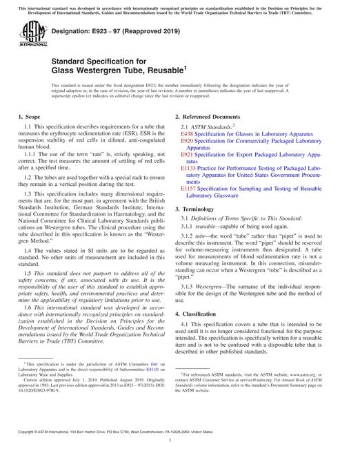 ASTM E923-97(2019)