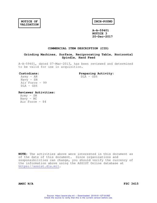 CID A-A-59401 Notice 3 - Validation 3