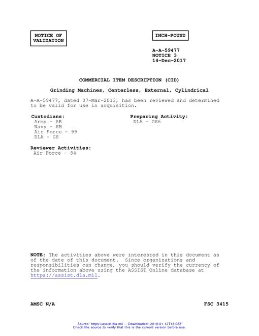 CID A-A-59477 Notice 3 - Validation 3