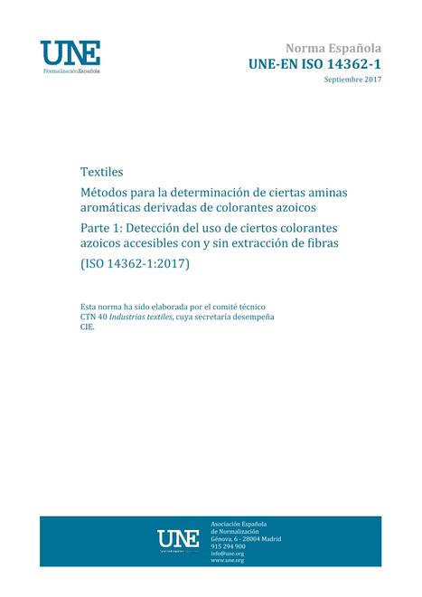 AENOR UNE-EN ISO 14362-1