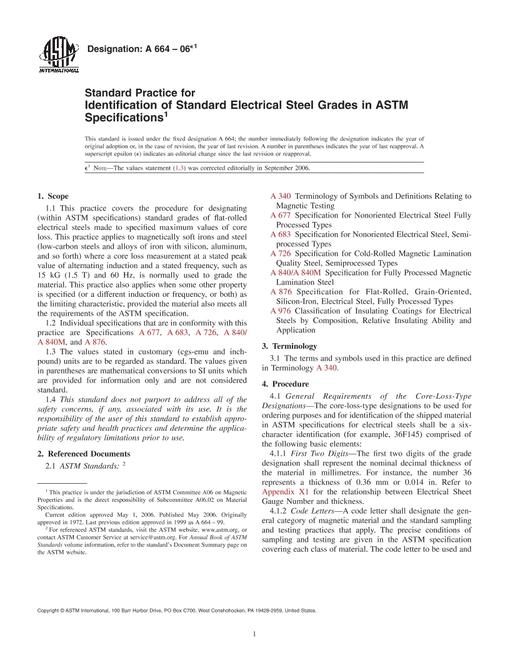ASTM A664-06e1