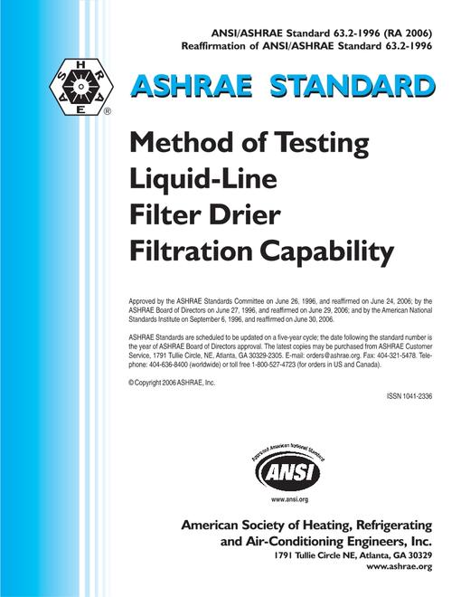 ASHRAE 63.2-1996 (RA 2006)