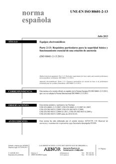 AENOR UNE-EN ISO 80601-2-13