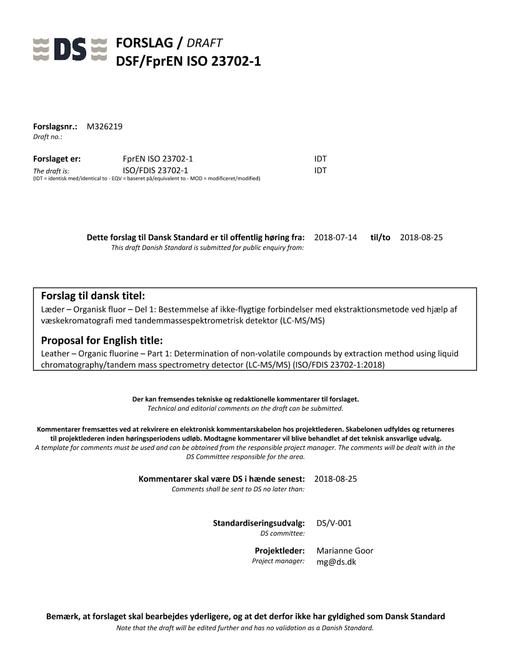 DANSK DSF/FPREN ISO 23702-1